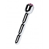 Серебристый уретральный плаг со стразом - 7 см. - ToyFa - купить с доставкой в Долгопрудном