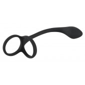 Эрекционное кольцо с утяжкой на мошонку и анальным плаг Black Velvets - Orion - в Долгопрудном купить с доставкой