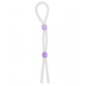 Прозрачное эрекционное кольцо-лассо SILICONE LASSO COCK RING DUAL BEADS - NMC - в Долгопрудном купить с доставкой