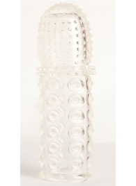 Прозрачная закрытая гелевая насадка - 13,5 см. - Toyfa Basic - в Долгопрудном купить с доставкой