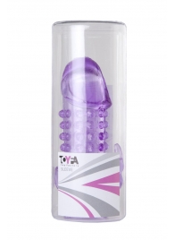 Закрытая фиолетовая насадка с 2 отростками - 13 см. - Toyfa Basic - в Долгопрудном купить с доставкой