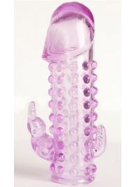 Закрытая фиолетовая насадка с 2 отростками - 13 см. - Toyfa Basic - в Долгопрудном купить с доставкой