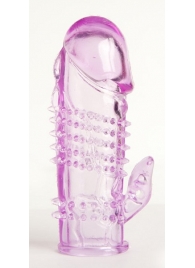 Фиолетовая насадка с коготком и шипами - 13 см. - Toyfa Basic - в Долгопрудном купить с доставкой