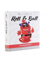 Стимулирующий презерватив-насадка Roll   Ball Strawberry - Sitabella - купить с доставкой в Долгопрудном