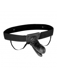Полый страпон с двумя отростками и вибрацией Unisex Vibrating Hollow Strap-On Double Penetrating Dildo - 17,8 см. - Lux Fetish - купить с доставкой в Долгопрудном