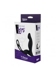 Черный вибромассажер простаты P-PLEASER W ERECTION ENHANCE - Dream Toys - в Долгопрудном купить с доставкой