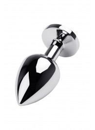 Серебристая коническая анальная пробка с красным кристаллом - 8 см. - ToyFa - купить с доставкой в Долгопрудном