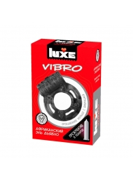 Чёрное эрекционное виброкольцо Luxe VIBRO  Африканский Эль Дьябло  + презерватив - Luxe - в Долгопрудном купить с доставкой