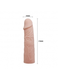 Закрытая телесная насадка-фаллос - 17 см. - Sex Expert - в Долгопрудном купить с доставкой