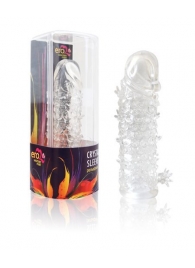 Закрытая прозрачная рельефная насадка Crystal sleeve - 13 см. - Erowoman-Eroman - в Долгопрудном купить с доставкой