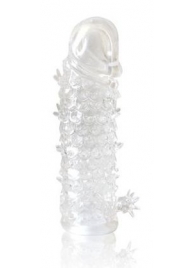 Закрытая прозрачная рельефная насадка Crystal sleeve - 13 см. - Erowoman-Eroman - в Долгопрудном купить с доставкой