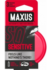 Ультратонкие презервативы в железном кейсе MAXUS Sensitive - 3 шт. - Maxus - купить с доставкой в Долгопрудном