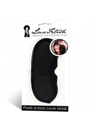 Черная маска на глаза Peek-a-Boo - Lux Fetish - купить с доставкой в Долгопрудном