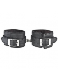 Черные фиксаторы для ног на цепи с мехом внутри - Lux Fetish - купить с доставкой в Долгопрудном