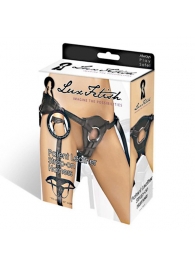 Черные трусики для страпона из патентованной кожи - Lux Fetish - купить с доставкой в Долгопрудном