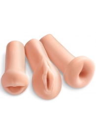 Комплект из 3 мастурбаторов All 3 Holes: вагина, анус, ротик - Pipedream - в Долгопрудном купить с доставкой