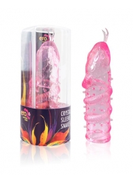 Закрытая рельефная насадка Crystal sleeve snakes в виде змеи с усиками - 14 см. - Erowoman-Eroman - в Долгопрудном купить с доставкой