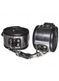 Эффектные серебристо-черные наручники с металлическим блеском - Sitabella - купить с доставкой в Долгопрудном