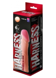 Телесная реалистичная насадка на Harness с коннектором BLACK LINE - 17 см. - LOVETOY (А-Полимер) - купить с доставкой в Долгопрудном