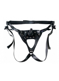 Черный пояс-трусики с насадкой  Soft-Принц  - 17 см. - LOVETOY (А-Полимер) - купить с доставкой в Долгопрудном