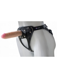 Черный пояс-трусики с насадкой  Soft-Принц  - 17 см. - LOVETOY (А-Полимер) - купить с доставкой в Долгопрудном