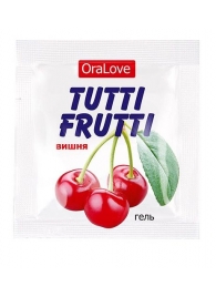 Пробник гель-смазки Tutti-frutti с вишнёвым вкусом - 4 гр. - Биоритм - купить с доставкой в Долгопрудном