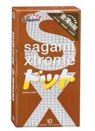 Презервативы Sagami Xtreme FEEL UP с точечной текстурой и линиями прилегания - 10 шт. - Sagami - купить с доставкой в Долгопрудном
