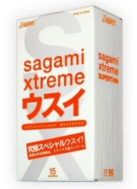 Ультратонкие презервативы Sagami Xtreme SUPERTHIN - 15 шт. - Sagami - купить с доставкой в Долгопрудном