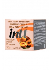 Массажная свеча для поцелуев Peach с ароматом персика - 30 гр. - INTT - купить с доставкой в Долгопрудном