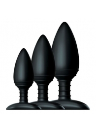 Набор из 3 черных анальных втулок NEXUS BUTT PLUG TRIO SET - Nexus Range