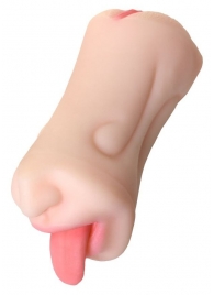 Телесный двусторонний мастурбатор Fruity Tongue - ротик и вагина - ToyFa - в Долгопрудном купить с доставкой