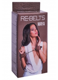 Коричневые кожаные наручники Maya - Rebelts - купить с доставкой в Долгопрудном
