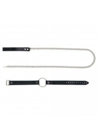 Черный поводок и чокер с кольцом Rada - Rebelts - купить с доставкой в Долгопрудном