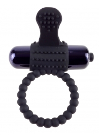 Черное эрекционное виброкольцо Vibrating Silicone Super Ring - Pipedream - в Долгопрудном купить с доставкой