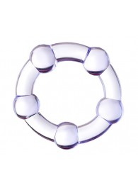 Фиолетовое эрекционное кольцо на пенис с бусинами - Штучки-дрючки - в Долгопрудном купить с доставкой