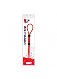 Красное лассо на пенис с двумя бусинами STRETCHY LASSO CAGE - Dream Toys - в Долгопрудном купить с доставкой