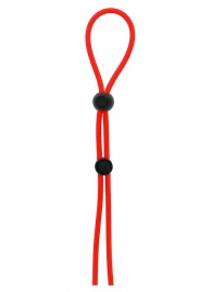 Красное лассо на пенис с двумя бусинами STRETCHY LASSO CAGE - Dream Toys - в Долгопрудном купить с доставкой