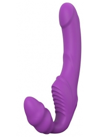 Фиолетовый безремневой вибрострапон DOUBLE DIPPER - Dream Toys - купить с доставкой в Долгопрудном