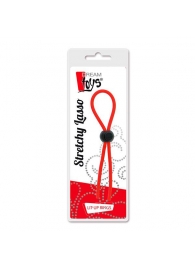 Красное эрекционное лассо с одной бусиной-утяжкой STRETCHY THIN LASSO - Dream Toys - в Долгопрудном купить с доставкой