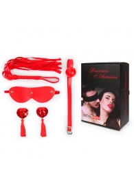 Пикантный набор БДСМ из 4 предметов в красном цвете - Notabu - купить с доставкой в Долгопрудном