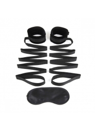 Чёрные манжеты для фиксации на кровати Bondage Bed Strap - Lux Fetish - купить с доставкой в Долгопрудном