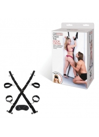 Чёрный набор для фиксации у двери - Lux Fetish - купить с доставкой в Долгопрудном
