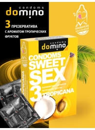 Презервативы для орального секса DOMINO Sweet Sex с ароматом тропических фруктов - 3 шт. - Domino - купить с доставкой в Долгопрудном