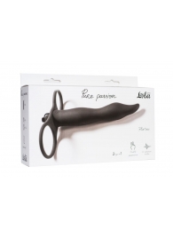 Черная вибронасадка для двойного проникновения Flirtini - 15,9 см. - Lola Games - купить с доставкой в Долгопрудном