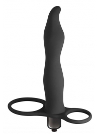 Черная вибронасадка для двойного проникновения Flirtini - 15,9 см. - Lola Games - купить с доставкой в Долгопрудном