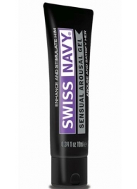 Возбуждающий гель-лубрикант на водной основе Sensual Arousal Lubricant - 10 мл. - Swiss navy - купить с доставкой в Долгопрудном