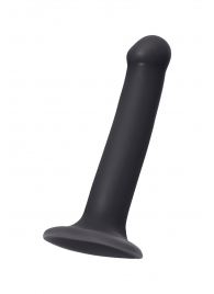 Черный фаллос на присоске Silicone Bendable Dildo M - 18 см. - Strap-on-me - купить с доставкой в Долгопрудном