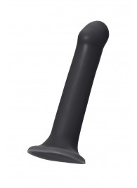 Черный фаллос на присоске Silicone Bendable Dildo L - 19 см. - Strap-on-me - купить с доставкой в Долгопрудном