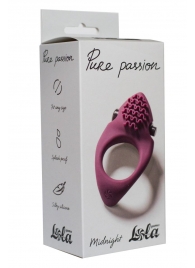 Бордовое эрекционное виброкольцо Pure Passion Midnight - Lola Games - в Долгопрудном купить с доставкой