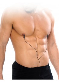 Черные электрические зажимы для сосков Shock Therapy Nipple Clamps - Pipedream - купить с доставкой в Долгопрудном